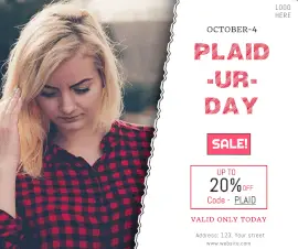 Online Editable Plaidur Day October 4 Facebook Post