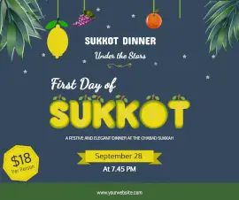 Online Editable First Day of Sukkot Citron Wishes Facebook Post