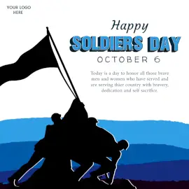 Online Editable Happy Soldiers Day October 6 Social Media Post