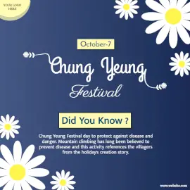 Online Editable Chung Yeung Festival October 7 Facts Social Media Post