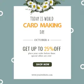 Online Editable World Card Making Day Promotional Social Media Post