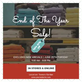 Online Editable End Of The Year Sale Instagram Ad