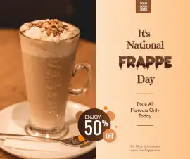 Online Editable National Frappe Day October 7 Promotional Facebook Post