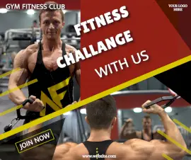 Online Editable Fitness Challenge Facebook Post