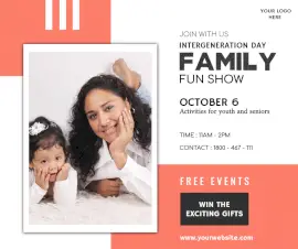 Online Editable Inter-generation Family Fun Day October 6 Facebook Post