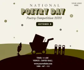 Online Editable National Poetry Day October 20 Poetry Event Facebook Post