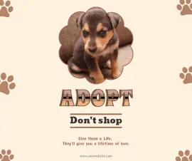 Online Editable Dog Adoption Facebook Post