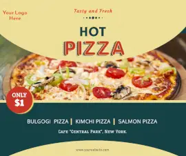 Online Editable Hot Pizza Ad Facebook Post