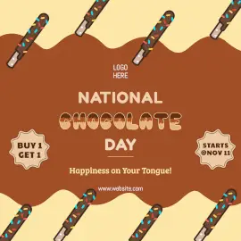 Online Editable National Chocolate Day Offer With Illustrations Instagram Ad