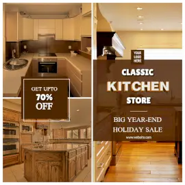 Online Editable Modular Kitchen Offer 3 Grid Photo Collage
