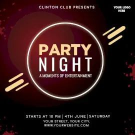Online Editable Party Night Instagram Ad