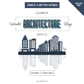Online Editable Celebrate World Architecture Day October 7  Instagram Ad
