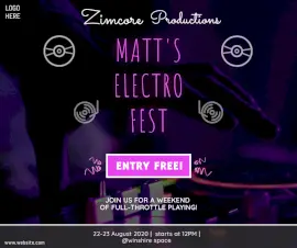 Online Editable Ultra Music Fest Facebook Post