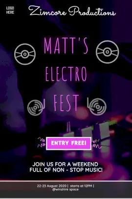 Online Editable Electronic Music Festival Pinterest Graphic