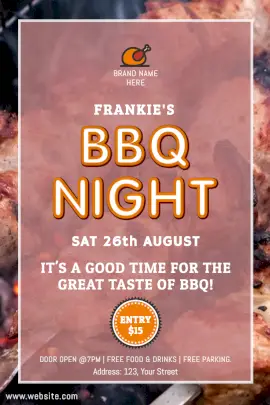 Online Editable Barbeque Night Carnival Offers Pinterest Graphic