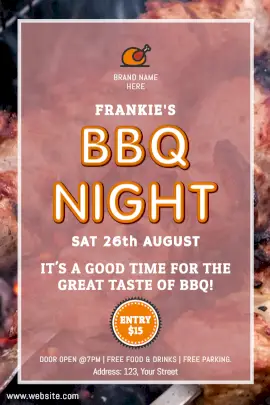 Online Editable Pink Barbeque Night Offer Tumblr Graphic