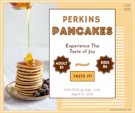 Online Editable Perkins Pancakes Facebook Post