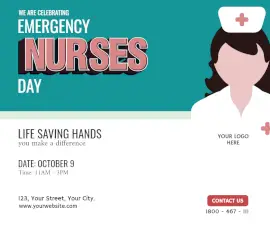 Online Editable Emergency Nurses Day October 9 Facebook Post