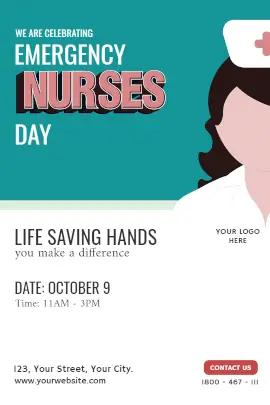 Online Editable Green Emergency Nurses Day Tumblr Graphic