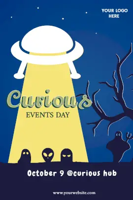 Online Editable Curious Events Day October 9 UFO Illustration Tumblr Graphic