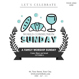 Online Editable World Communion Sunday Announcement Instagram Ad