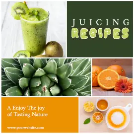 Online Editable Juicing Recipes 4 Grid Photo Collage