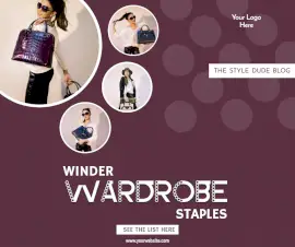 Online Editable Winder Wardrobe Staples Facebook Post