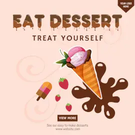 Online Editable Ice Cream Outlet Promotion Instagram Ad