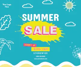 Online Editable Summer Sale Ad Facebook Post