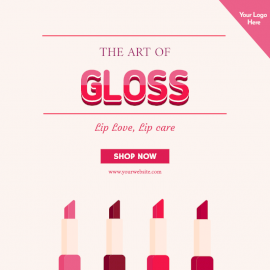 Online Editable Gloss Lipstick Promotion Social Media Post
