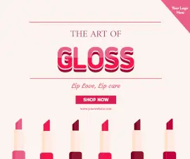 Online Editable Gloss Lipstick Promotion Facebook Post