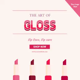 Online Editable Gloss Lipstick Promotion Instagram Ad