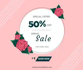 Online Editable Spring Sale Facebook Post