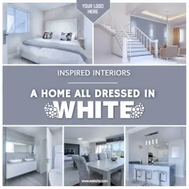 Online Editable White Home Interiors 5 Grid Photo Collage