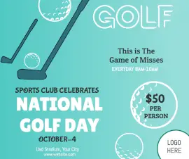 Online Editable National Golf Day October 4 Event Facebook Post