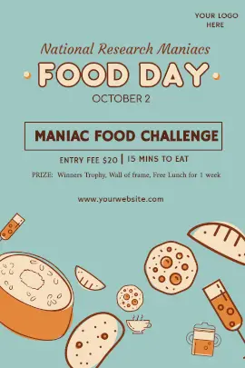 Online Editable National Research Maniacs Food Day Tumblr Graphic