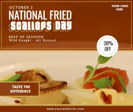 Online Editable National Fried Scallops Day Facebook Post