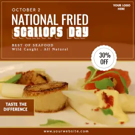 Online Editable National Fried Scallops Day October 2 Instagram Ad