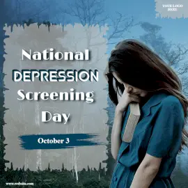 Online Editable National Depression Screening Day Awareness Social Media Post