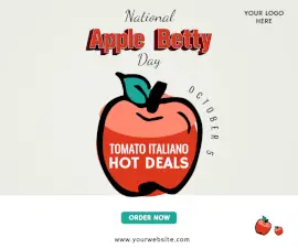 Online Editable National Apple Betty Day October 4 Facebook Post