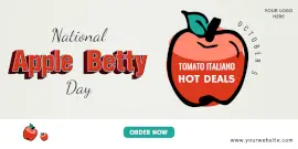 Online Editable National Apple Betty Day October 4 Twitter Post