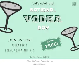 Online Editable National Vodka Day Party Invite Facebook Post