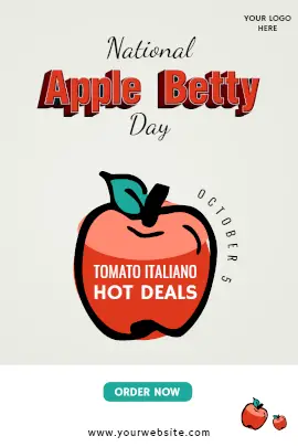 Online Editable National Apple Betty Day October 4 Tumblr Graphic