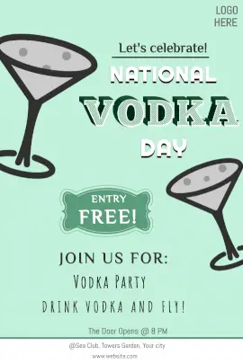 Online Editable National Vodka Day Party Invite Tumblr Graphic