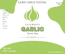 Online Editable Garlic Lovers Day September 6 Facebook Post