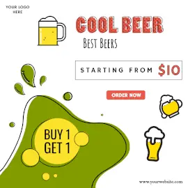 Online Editable Beer Promotion Instagram Ad