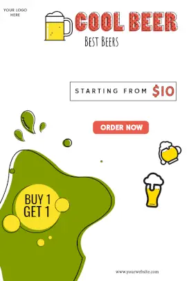 Online editable Beer Promotion Pinterest Graphic