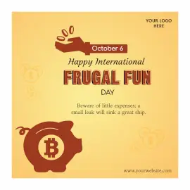 Online Editable International Frugal Fun Day Wishes Social Media Post