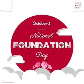 Online Editable National Foundation Day October 3 Wishes Social Media Post