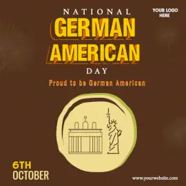 Online Editable National German American Day October 6 Social Media Post